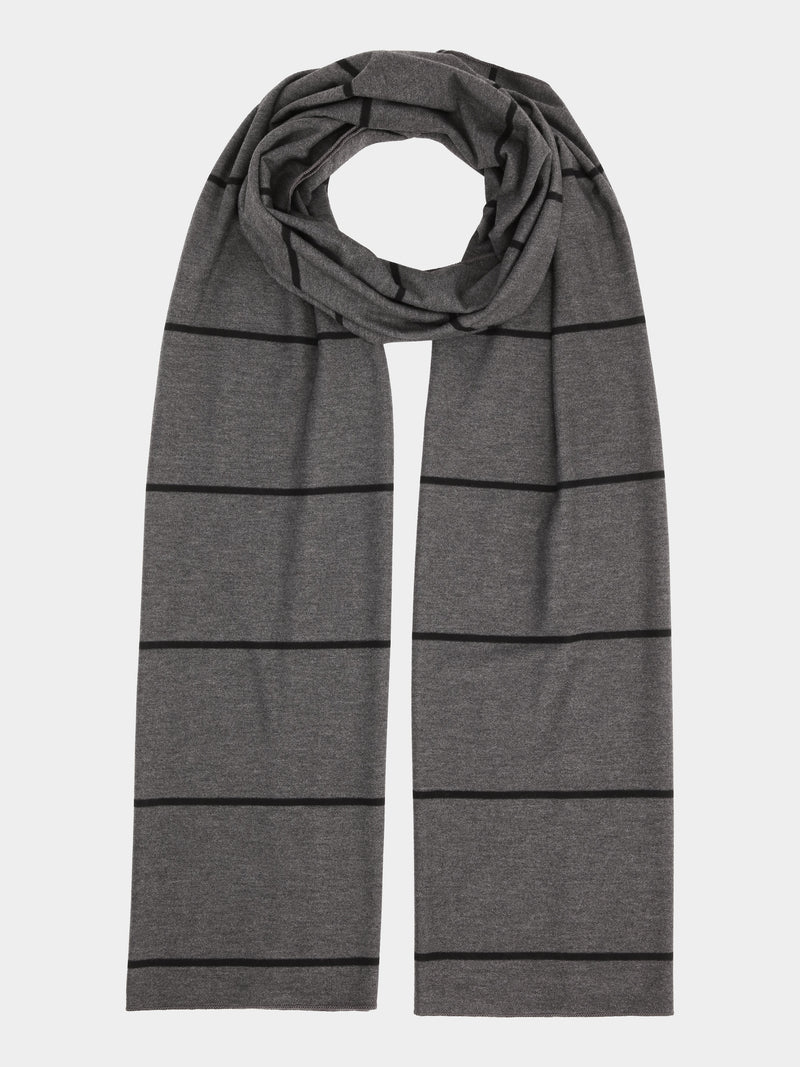 Comfy Copenhagen ApS Comfy Scarf Scarf Black / Dark Grey Melange Stripe