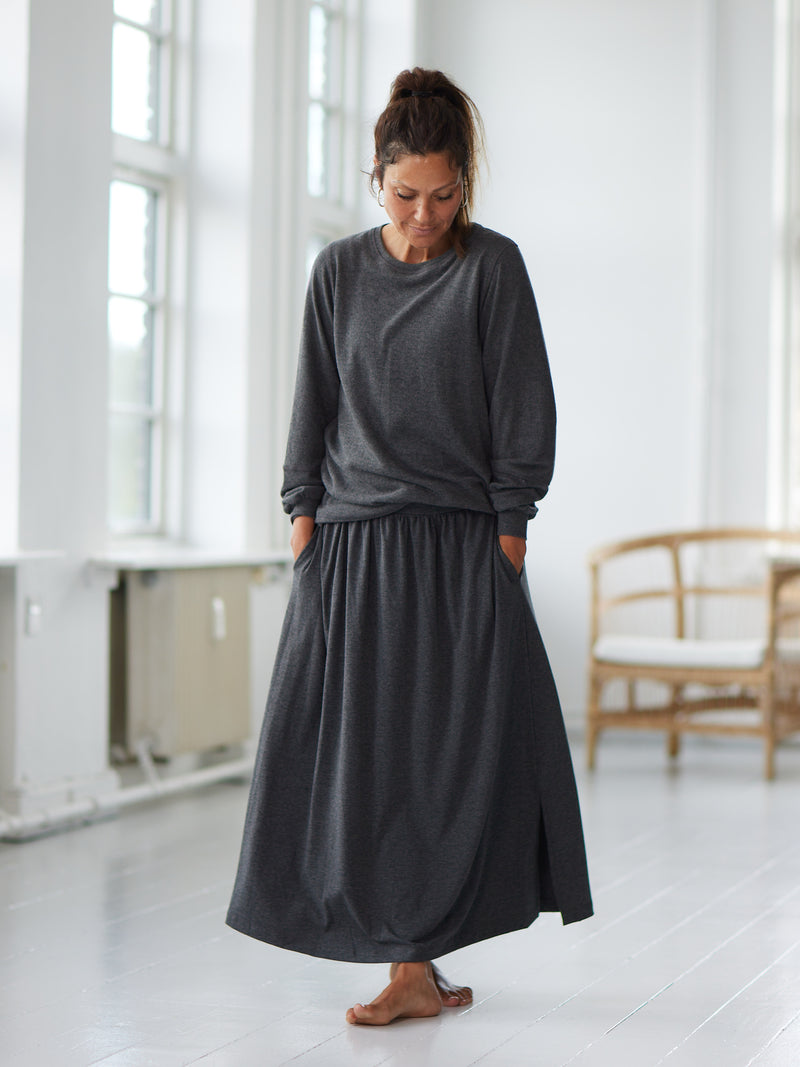 Comfy Copenhagen ApS Good Feeling Skirt Dark Grey Melange