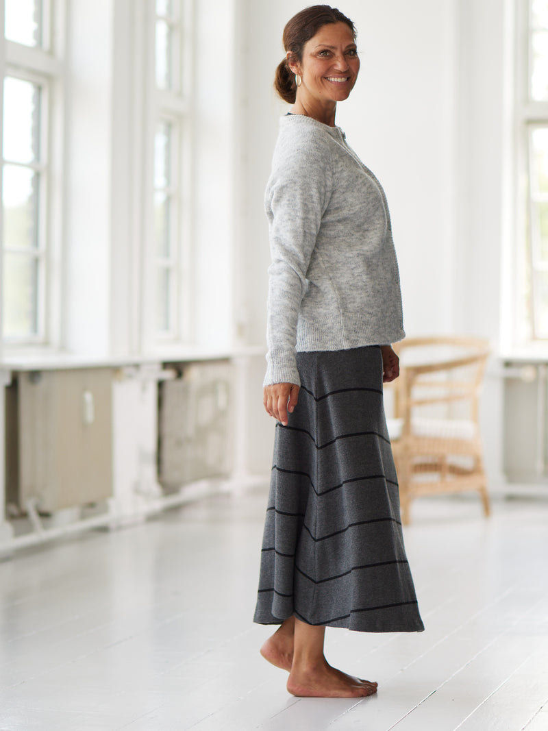 Comfy Copenhagen ApS Hopes And Dreams Skirt Black / Dark Grey Melange Stripe