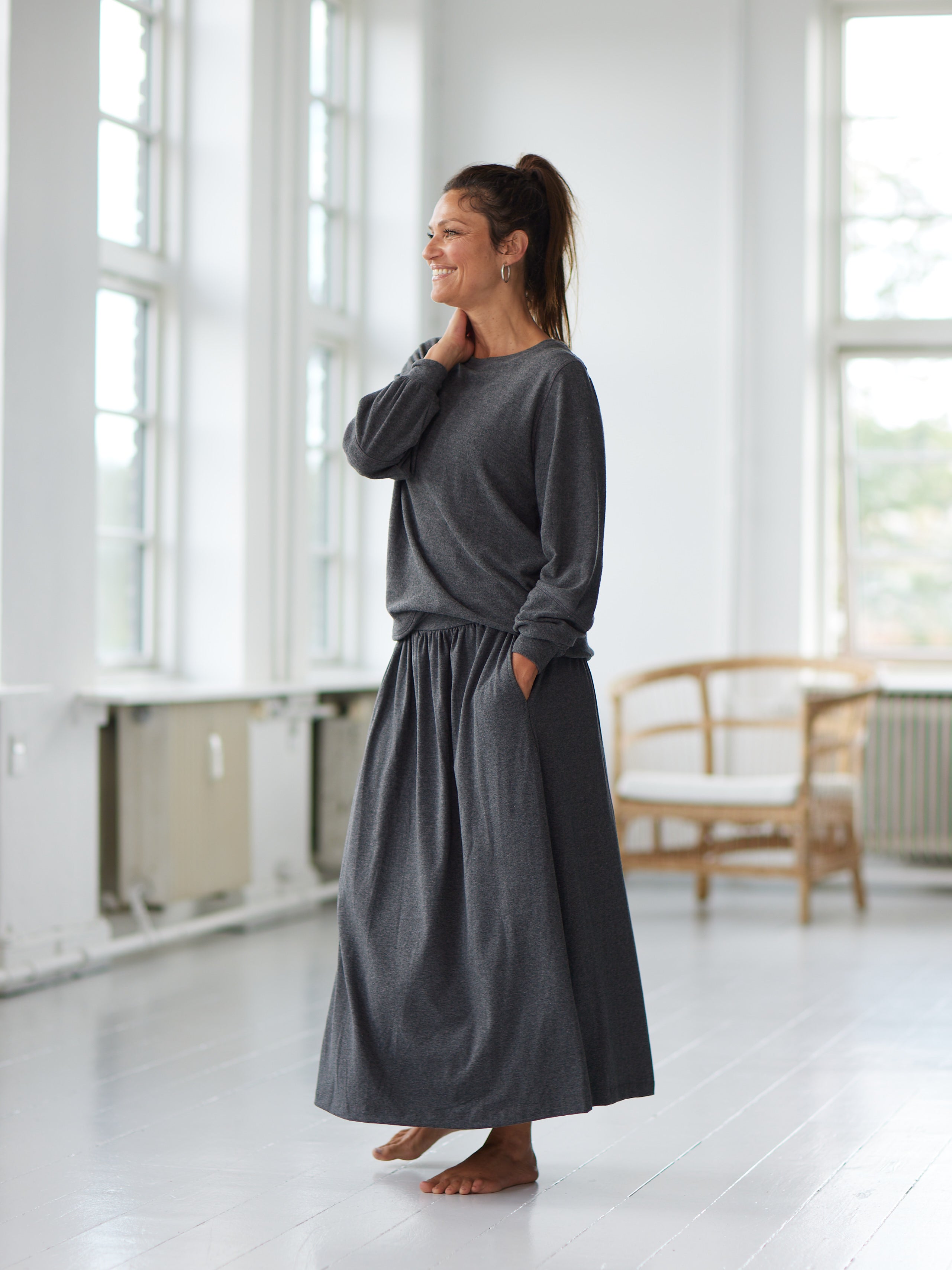 Comfy Copenhagen ApS Love Is Around Blouse Dark Grey Melange